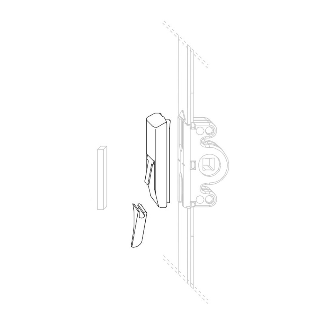 Fehlbedienungssperre von einem Dreh-Kipp-Beschlag.