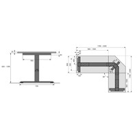 Hettich LegaDrive Systems Tischgestell-Set 135°-Winkel