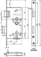 TOPFORM Objektschloss WC gefälzt; Edelstahl, abgerundet (KL. 3)