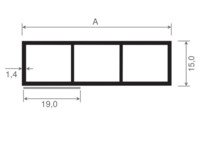 Menke Kammerprofil - 15mm - ohne Nase - mit Schaumklebeband