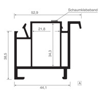 Menke Fensterbankanschlussprofil Profine 38,5 mm Lg. 6,50 m Rb, VE: 65 m