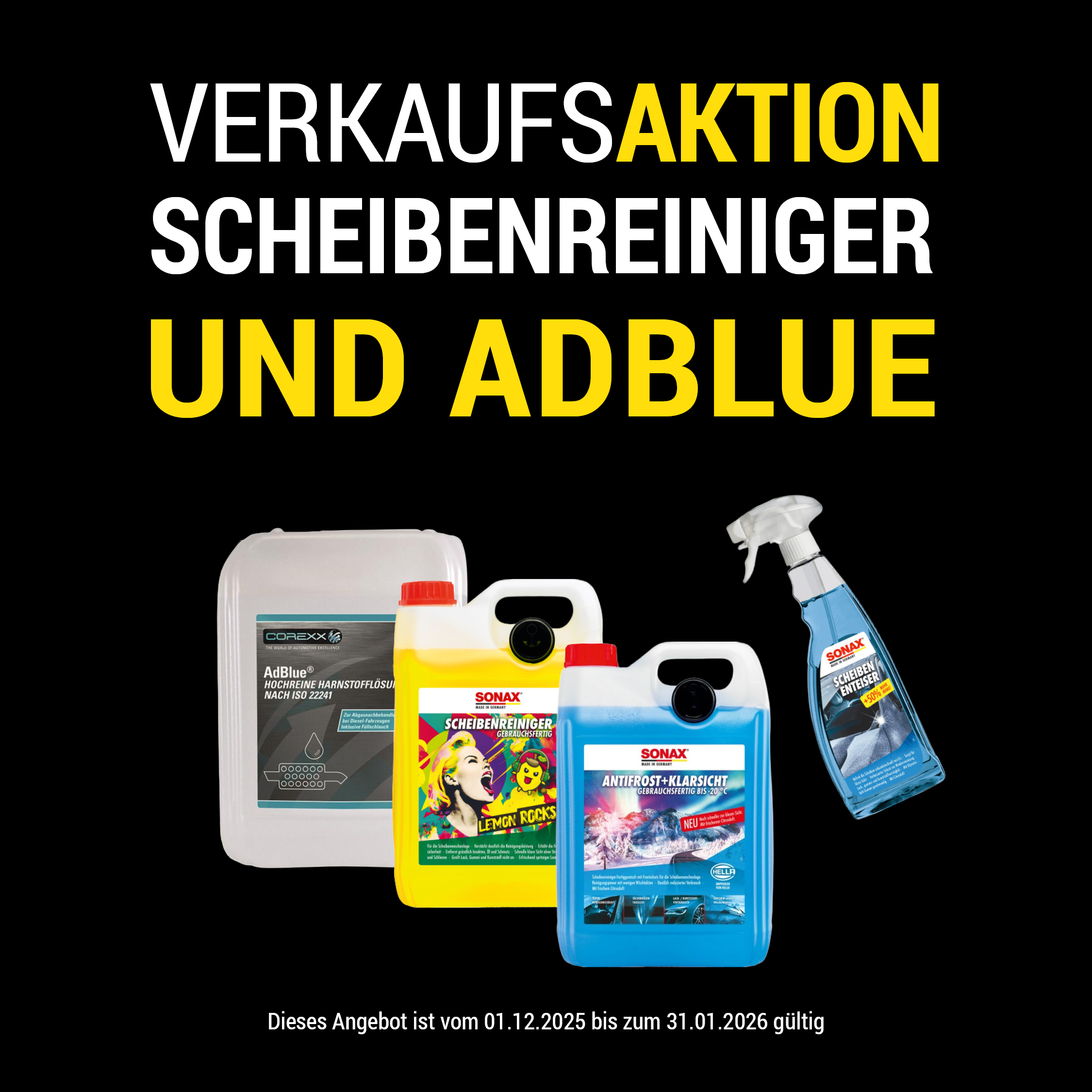 Verkaufsaktion zu Scheibenreiniger - Dieses Angebot gilt vom 01.12.2025 bis zum 31.01.2026